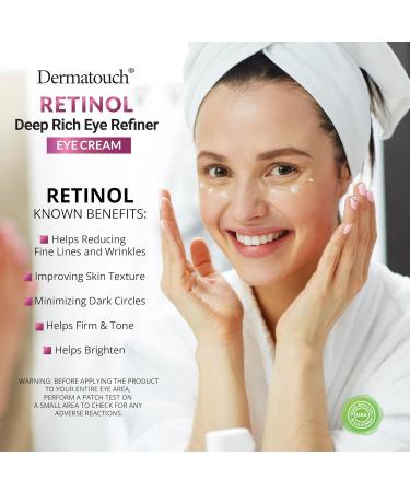 DERMATOUCH Retinol Eye Cream 1.75 oz | Hyaluronic Acid Peptides & Vitamins | Made in America - Buy Now for Youthful Skin - Buy Online on GoSupps.com