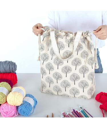 Teamoy Knitting Tote Bag with Drawstring Closure  Portable Yarn Storage Bag for Knitting Needles  Yarn Skein and Crochet Supplies  Tree (Bag Only) - Buy Online on GoSupps.com