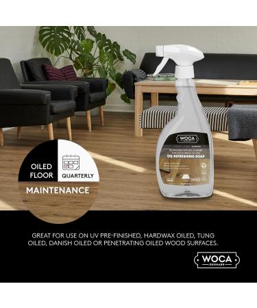 WOCA Denmark Oil Refreshing Soap Spray - White | Wood Rejuvenator for Oiled Finished Surfaces - 750 ml - Shop Internationally - Buy Online on GoSupps.com