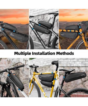 Rockbros 2-in-1 Bike Pocket Set | Waterproof Handlebar & Frame Bag for MTB & E-Bikes | 2.5L Removable Triangular Bike Storage - Buy Online on GoSupps.com