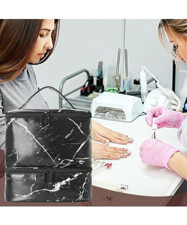 Nail Polish Bag Manicure Organizer 9.84x7.87in Double Layer Flexible Lamp Supplies Storage Lightweight Portable Travel Pouch Ideal for Salon Keeps Items Tidy and Accessible Noir - Buy Online on GoSupps.com
