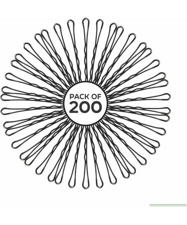 Waved Hair Grip Professional Hair Styling Pins For Thick Thin Curly Heavy Hair Women Strong Bobby Ideal For Hair style Extension Casual Party Office bride wedding nikah Daily Wearing 200pc (BLACK) - Buy Online on GoSupps.com