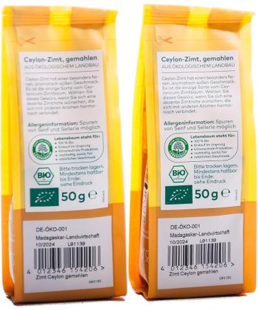 Lebensbaum Ground Ceylon cinnamon 2 x 50 g - Buy Online on GoSupps.com