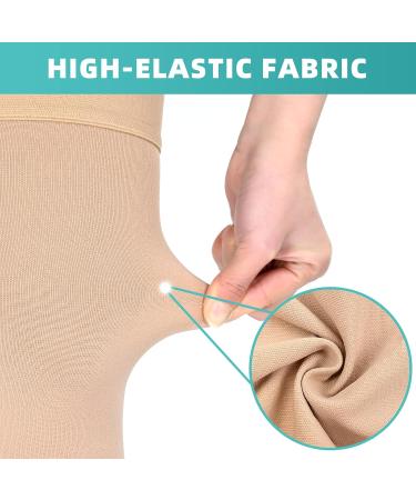 Evolyline 2 Pairs Medical Compression Stockings for Men & Women | 20-30 mmHg Thigh High Support Socks for Varicose Veins | XXL Black & Beige - Buy Online on GoSupps.com