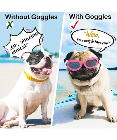 Pawaboo Dog Sunglasses  Small Dog Goggles with Adjustable Band  Waterproof Windproof Snowproof Cool Glasses for Puppy and Cat  Pink - Buy Online on GoSupps.com