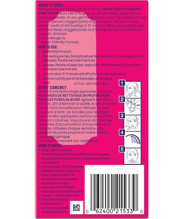 Bior Deep Cleansing Pore Strips for Instant Facial Pore Unclogging and Blackhead Removal (8 Count) Face Strips 8 count (Pack of 1) - Buy Online on GoSupps.com