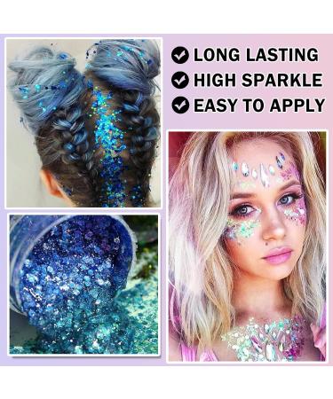 Body Glitter Gel | Natural Soft Shiny Makeup | Long Lasting Face & Hair Glitter | Lightweight Liquid Eyeshadow - 01# White - Buy Online on GoSupps.com