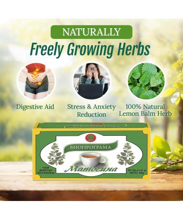 KUKER Lemon Balm Tea Bags Refreshing Herbal Tea Experience with Dried Melissa Officinalis Leaves Dried Lemon Balm Night Tea Ideal for a Calm Night or Paired with Green Tea 20 Herbal TeaBags - 30g - Buy Online on GoSupps.com