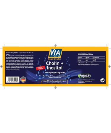 Buy Choline & Inositol 120 Capsules - Premium Supplements for Brain Health | Fast International Shipping - Buy Online on GoSupps.com