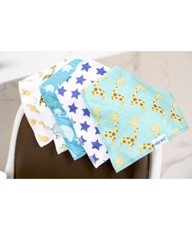 Organic Cotton Baby Bandana Bibs - Set of 5 Unique Boy Designs - Buy Online on GoSupps.com