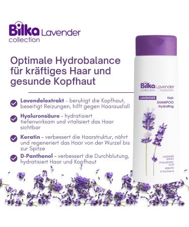  Bilka Collection Set of 2 shampoos and conditioners with lavender and hyaluronic acid moisturizing and regenerating with lavender extract For strong hair and a healthy scalp (2 x 400 ml) - Buy Online on GoSupps.com