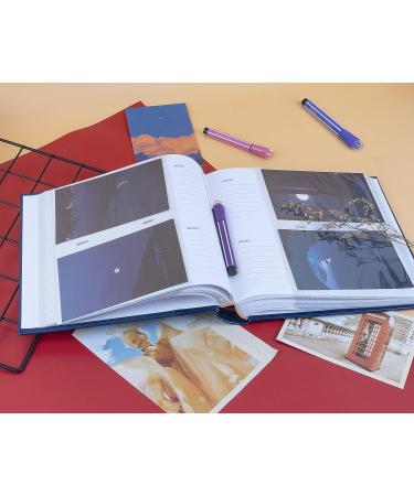 Golden State Art 4x6 Horizontal Photo Album - Holds 200 Pictures, Memo Space, Faux Leather Cover (Blue) - Ideal for Wedding, Family, Baby, Christmas, Vacation or Graduation - Buy Online on GoSupps.com