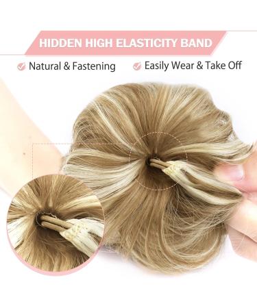 Vlasy Messy Bun Hair Piece Synthetic Hair Scrunchies Updo for Women F16/613# 60g - Curly Wavy Chignons Hair Extensions - Buy Online on GoSupps.com