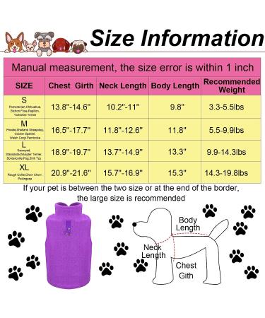 Dog Fleece Vest 4-Piece Set | Cozy Winter Jacket for Small Dogs | Pet Sweater Vest with Leash Ring | Purple Blue Rose Red - Buy Online on GoSupps.com