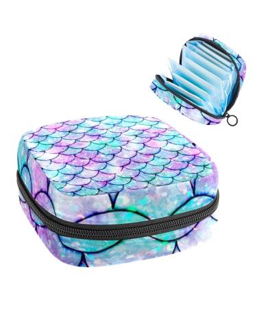 Women's bonds Storage bags Stillpad Halter Mermaid Colorful scales Portable Period Kit Bag Feminine product bag for women girls color4