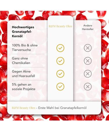 R&M Beauty Organic Pomegranate Kernel Oil - 100ml | Acne & Hair Loss Relief | Natural Face & Skin Care - Buy Online on GoSupps.com