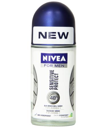 Nivea For Men Sensitive Protect 48 Hour Deodorant Roll-On 50 ml 1.69 Ounce 1.69 Ounce (Pack of 1) Original