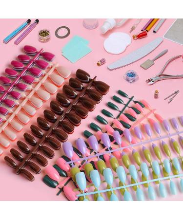Kalolary Artificial Nails Set - 720 Stiletto & Almond Full Cover Nails in 30 Colors - Perfect for Salon Use - Includes File & Nail Pencil for Women & Girls - Buy Online on GoSupps.com