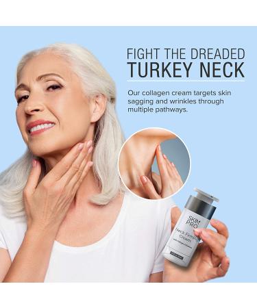 SkinPro Neck Firming Cream with Retinol Serum, Marine Collagen & Peptides - Tighten and Firm Neck Skin - Buy Online on GoSupps.com