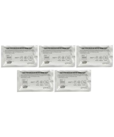 Home Drug Tests- (5) Individually Wrapped 6 Panel Multi Screen Urine Drug Tests - Each Test Screens For 6 Different Drug Types Including Cocaine / Crack, Heroin / Morphine, Marijuana, Meth, Amphetamine, Adderall, Benzos, X
