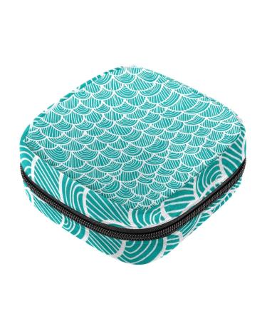 Fish Scales Pattern Sanitary Napkin Storage Bag Feminine Product Pouches Portable Period Kit Bag Menstruation First Period Bag for Women Teen Girls Ladies Menstrual Cup Pouch Tampon Bags Color 7