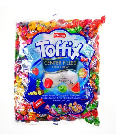 Elvan Toffix 800g chewy sweets fruit gum with filling various flavours