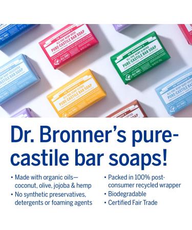 Dr. Bronner's Almond Pure Castile Bar Soap - 3-in-1 Organic Oil Blend for Face, Body, Hair - Fair Trade, Vegan - 140g Bar - Buy Online on GoSupps.com