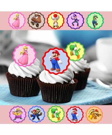 20 x Pre-Cut Super Mario Edible Wafer Cupcake Toppers Cake Decoration Decor - Buy Online on GoSupps.com