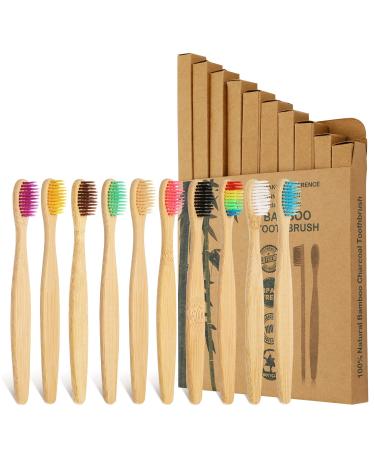Tonyg-P bamboo toothbrushes 10 pieces natural wood toothbrush for children soft bristle environmentally friendly toothbrest plastic-free bpa free bio-degradable - Buy Online on GoSupps.com