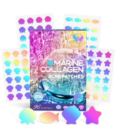 Pimple Patches Cute Ocean Series shapes Pimple Patches for Face Contains Salicylic Acid & Tea Tree Oil - 96 Dots