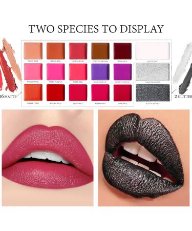 Lipstick Palette Lip Gloss Palette | 18 Colors Waterproof Lip Palette for Women Mother's Day Cosmetics Long Lasting Clothes for Performance Lipstick - Buy Online on GoSupps.com