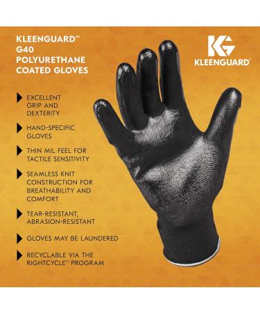 KLEENGUARD G40 Polyurethane Coated Gloves (13840), Size 10 (XL), High Dexterity, Black, 12 Pairs / Bag, 5 Bags / Case, 60 Pairs - Buy Online on GoSupps.com
