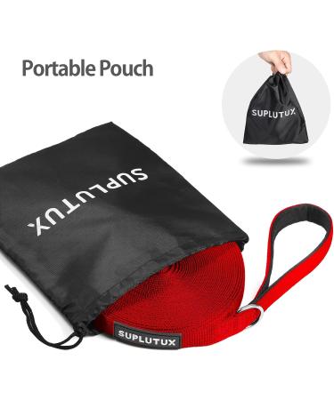 Suplutux 5m Dog Leash with Storage Bag - Durable Leash for Large & Small Dogs Training Line with D-Carabiner & Grip Pad (Red) - Buy Online on GoSupps.com