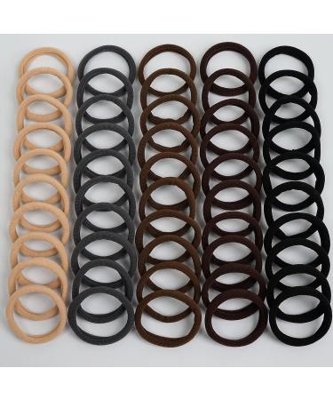 100PCS Seamless Thick Hair Ties for Women & Girls - Elastic No Damage Ponytail Holders in 10 Neutral Colors - Lady Hair Accessories - Buy Online on GoSupps.com