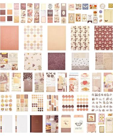 Yoption 346pcs Vintage Scrapbooking Supplies Kit - Aesthetic Bullet Journal Kit with Stickers, Stationery, A6 Grid Notebook - DIY Craft Gift for Girls and Women - Buy Online on GoSupps.com