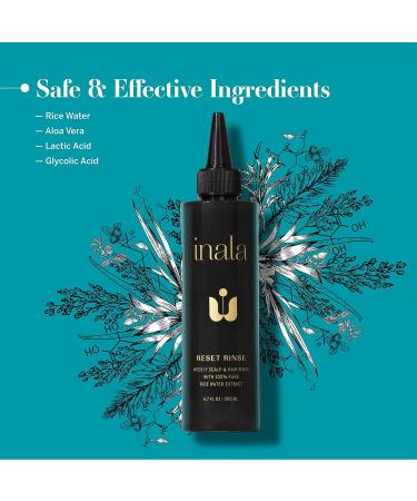 Inala Reset Rinse | Weekly Scalp & Hair Treatment | Removes Build-up for Hair Loss Prevention | 100% Pure Rice Water Extract - Improves Hair Health | for All Hair Types 6.7 Fl Oz - Buy Online on GoSupps.com