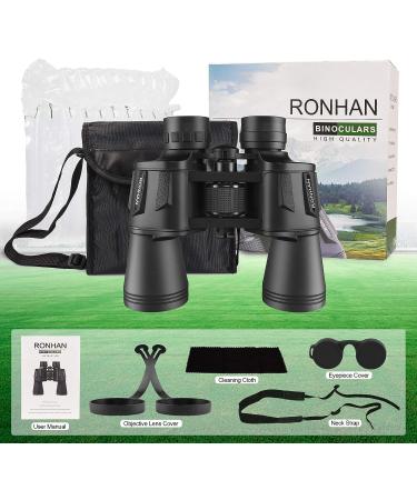 20x50 High Power Binoculars for Adults - Military Compact HD Professional Waterproof Telescope for Bird Watching, Hunting, Stargazing - with Carrying Case, Strap - Black - Buy Online on GoSupps.com