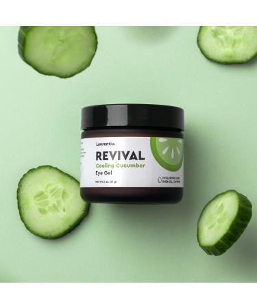 Revival Eye Gel by Laurentiu | Cucumber Eye Cream with Caffeine for Puffiness Dark Circles & Wrinkles - 2 oz | Anti-Aging Solution - Buy Online on GoSupps.com