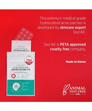 FD Registered Acne Patches | SOOAE Tea Tree Clear Dot - Medical Grade Hydrocolloid Spot Treatment for Fast Healing & Blemish Control (30 Dots - Buy Online on GoSupps.com