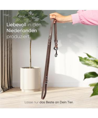 Freudenier Certified Leather Dog Leash - 2m Triple Adjustable Stylish Dark Chocolate Made in Holland - Buy Online on GoSupps.com