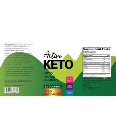 Active Keto 1000mg Apple Gummies for Healthy Weight Loss - 60 Gummies - Buy Online on GoSupps.com