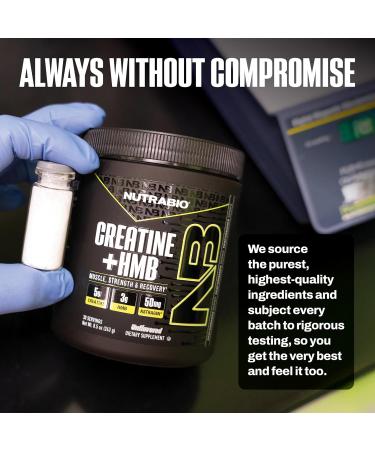 NutraBio Creatine + HMB- Creatine Monohydrate with HMB Powder for Muscle Growth Increased Strength- 30 Servings (Unflavored) - Buy Online on GoSupps.com