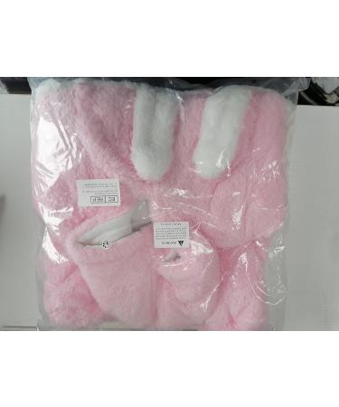 Cartoon Bear Snowsuit Winter Coat Fleece Hooded Romper | Newborn Baby Jumpsuit | 3-6 Months | Pink Rabbit - Buy Online on GoSupps.com