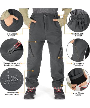 Kids Snow Ski Pants | Waterproof Insulated Outdoor Hiking Pants Grey 9037 | Boys Girls 4-5T - Buy Online on GoSupps.com