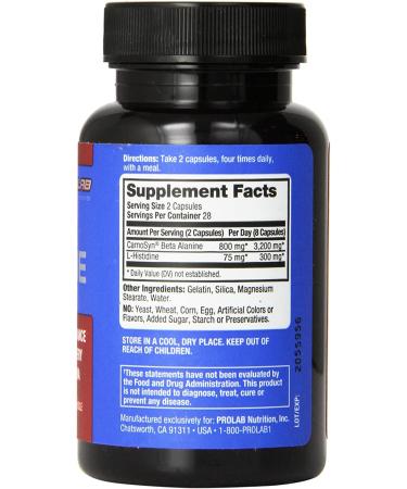 Prolab Beta Alanine Extreme Capsules with Histidine | 56-Count - Enhance Muscle Endurance & Recovery - Buy Online on GoSupps.com