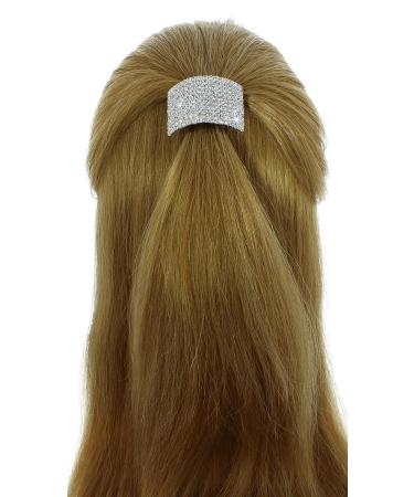 Crystal Avenue Rhinestone Ponytail Holder | Stretchy Elastic Hair Tie in Silvertone with Sparkling Crystals Gold - Buy Online on GoSupps.com