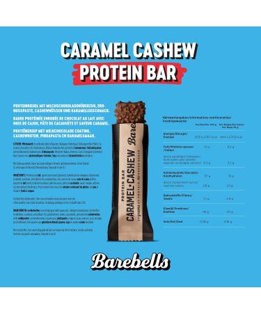 Barebells Protein Bar - Delicious Caramel Cashew - 20g Protein Sugar-Free Palm Oil-Free - 12 x 55g - International Shipping Available - Buy Online on GoSupps.com