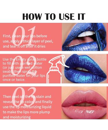 DAGEDA Lip Stain Set | Peel Off Lip Tint Tattoo | Waterproof Liquid Lipstick | Includes 3ML Empty Spray Bottle | Non-Stick Cup | Lip Makeup for Women Girls | Reddish Brown + Cherry - Buy Online on GoSupps.com