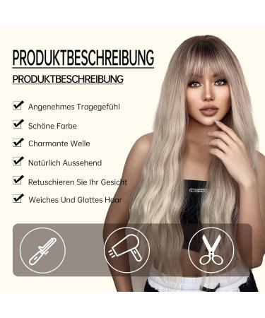 Shop Testar 28 Inch Ombre Blonde Wig - Natural Curly Wavy Hair for Everyday Halloween Party & Cosplay - Buy Online on GoSupps.com