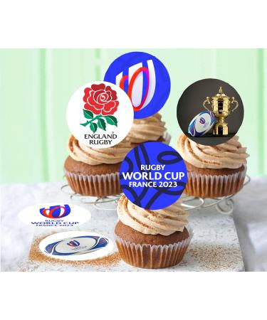 24 x Pre-Cut Stand up Rugby World Cup Edible Wafer/Rice Paper Cupcake Cake Dessert Toppers Birthday Decorations - Buy Online on GoSupps.com